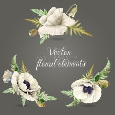 Set of floral elements for design N7