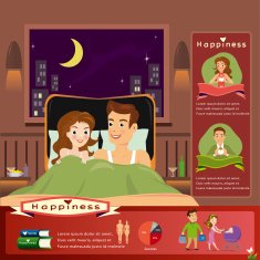 Young woman and man in bed infographics N2 free image download