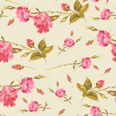Vintage floral card with roses and wild flowers N18