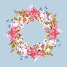 Invitation Card with Floral Wreath N3