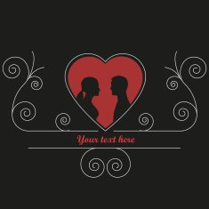 Wedding card with heart and floral style
