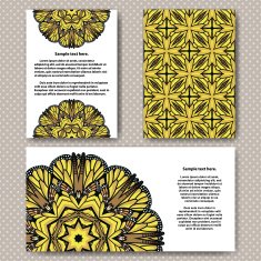 Invitation cards design with flower illustration and background