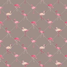 Flamingo Bird Background - Retro seamless pattern N6