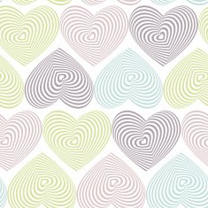 doodle seamless pattern hearts on white background Optical illusion N2