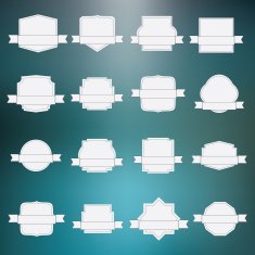 set of elegance blank grey labels with border and ribbon N2