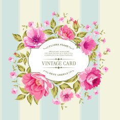 Flower label on the vintage card N2
