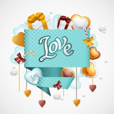 Valentine's Day vector background Origami speech bubble N3
