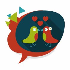 Valentine's Day lover bird flat icon with long shadow eps10 N127