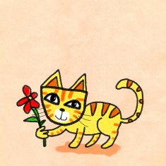 Yellow Kitten with Flower N2
