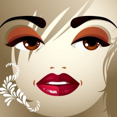Face makeup Lips eyes and eyebrows of an attractive woman N6