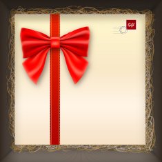 Gift envelope with a bow in box