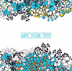 Floral greeting card on white background N2