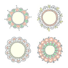 Set of four doodle frames N2