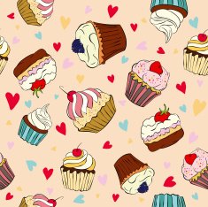 Seamless pattern with cakes N7