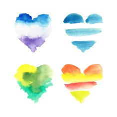 Watercolor hearts N7