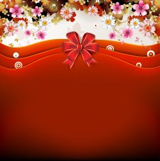 Red background with flowers N2