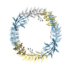 hand drawn floral wreath N6