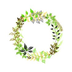 hand drawn floral wreath N7