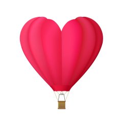 Hot air balloon in the shape of heart N2