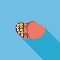 Valentine's Day chocolate flat icon with long shadow eps10 N51