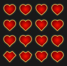 Glowing Heart Shapes
