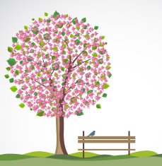 Spring background with flowering tree N2