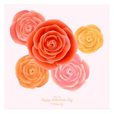 Realistic colorful rose mesh Vector valentine's decorate