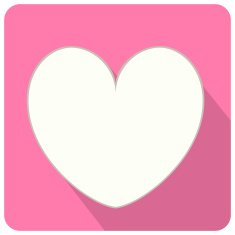 Flat heart icon N3
