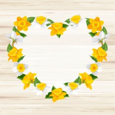 Heart of spring flowers