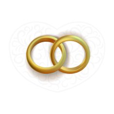 Gold ring with abstract heart shape Vector idea concept