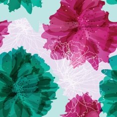 Seamless vintage pattern with colorful flowers N3