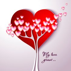 Valentine's Day Greeting Card with tree N2