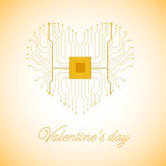 Printed circuit board with processor in the form of heart N3