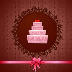 Celebratory cake on a vintage background