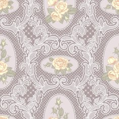 Lace and Roses Seamless Pattern N2
