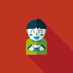 Valentine's day boy flat icon with long shadow eps10 N29