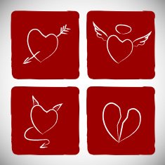 Hand Drawn Chalk Hearts Collection