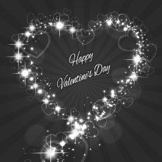 Shape Valentine's Heart with Sparkles for Love N2
