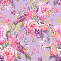 Seamless Floral Watercolor Background N5