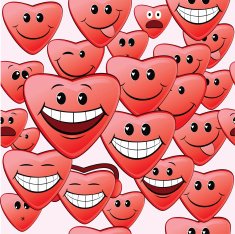 Seamless pattern of fun hearts