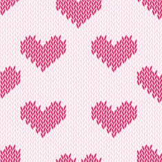 Knitting hearts simple seamless vector print