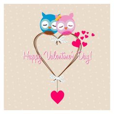 sweet pair of owls in love N2