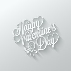 valentines day vintage lettering cut paper background