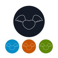 Icon heart with wings vector illustration N2