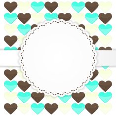 Colorful greeting card template with hearts