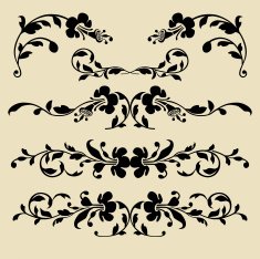 Set of vector baroque borders for design