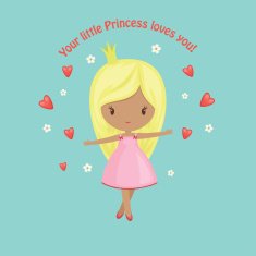 Cute little princess with hearts