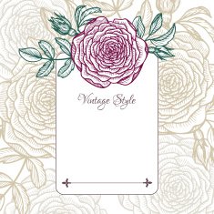 vintage floral card with rose