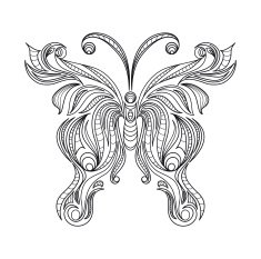 Retro floral butterfly background vector N9