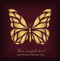 Vintage gold beautiful butterfly vector N2